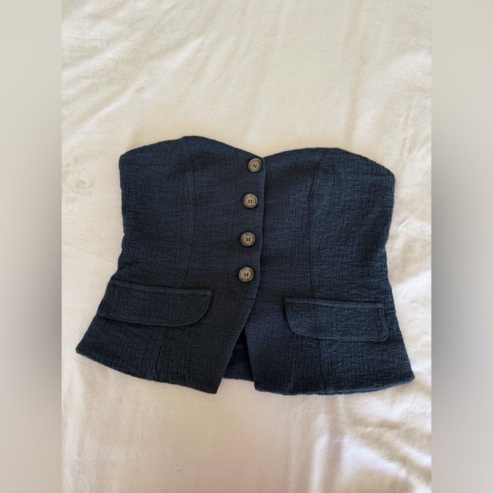 Anthropologie Black Textured Top